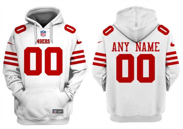 Men%27s San Francisco 49ers Customized White Alternate Pullover Hoodie->customized nfl jersey->Custom Jersey